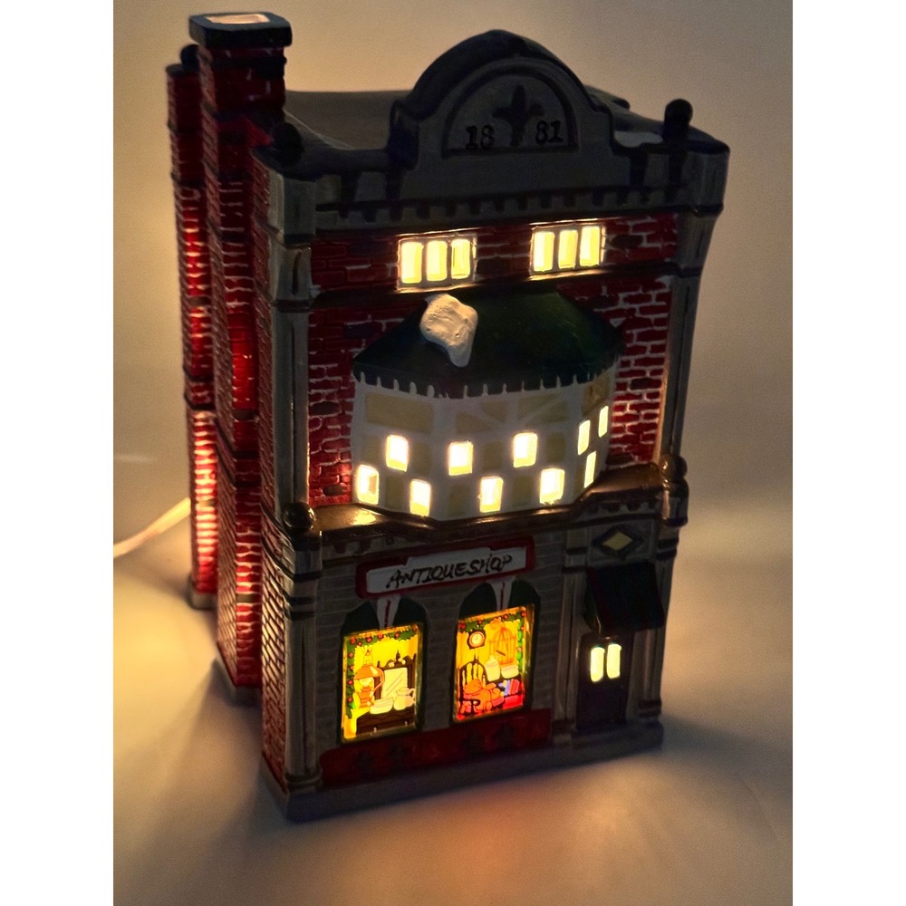 Dept 56 Original Snow Village Cobblestone Antique Shop 1988 Lighted 5123-3 VTG